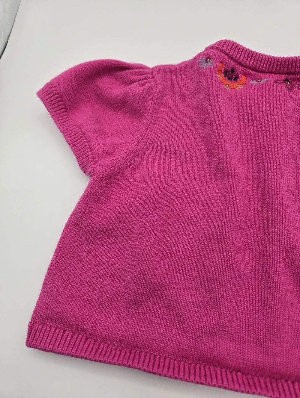 Gymboree Pink Floral Embroidered Cotton Cardigan Sweater Toddler Girl Size 5T